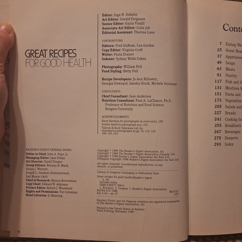 Reader's Digest Great Recipes for Good Health Cookbook - 3rd Printing 1989 - Picture 4 of 16
